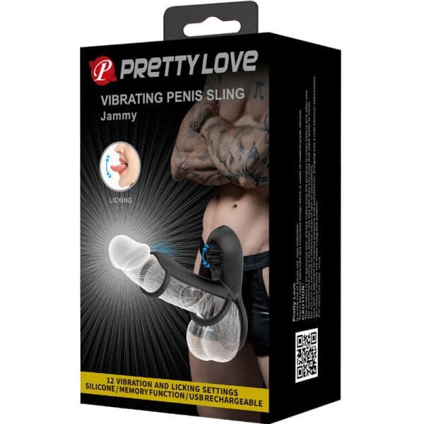 PRETTY LOVE - JAMMY PENIS SHEATH 12 VIBRATIONS WITH RECHARGEABLE SILICONE TONGUE 11